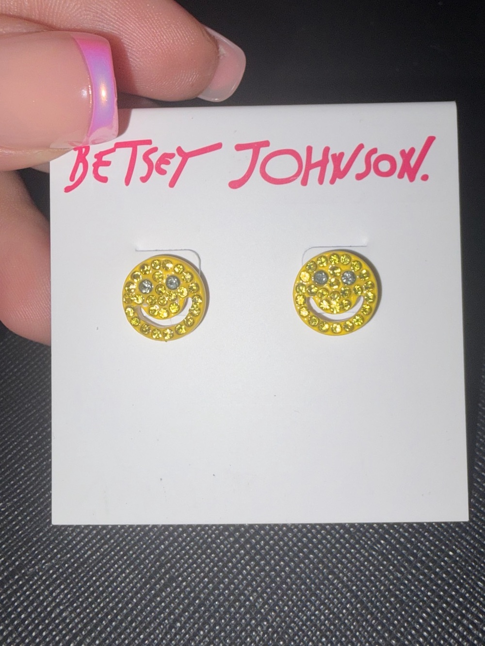 Brand New Betsey Johnson Smiley Face Earrings